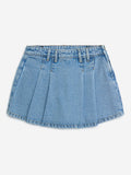 Y&F Kids Blue High-Rise Denim Skorts