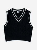Y&F Kids Black Knit-Textured Sweater Vest