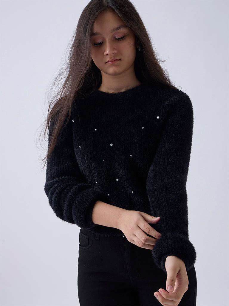 Y&F Kids Black Pearlescent Sweater