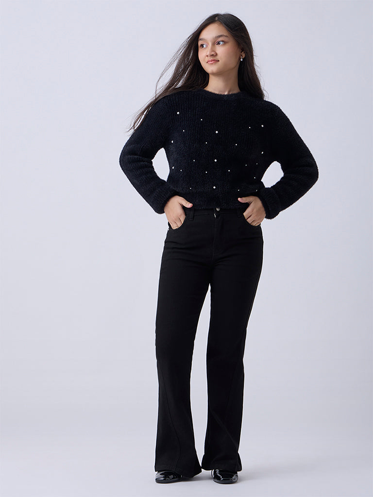 Y&F Kids Black Pearlescent Sweater