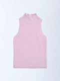 Y&F Kids Light Pink Knit-Textured Sweater