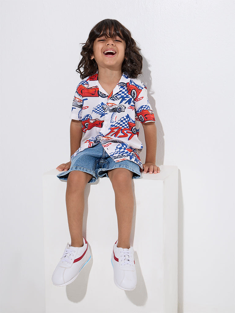 HOP Kids Multicolour Car Design Shirt