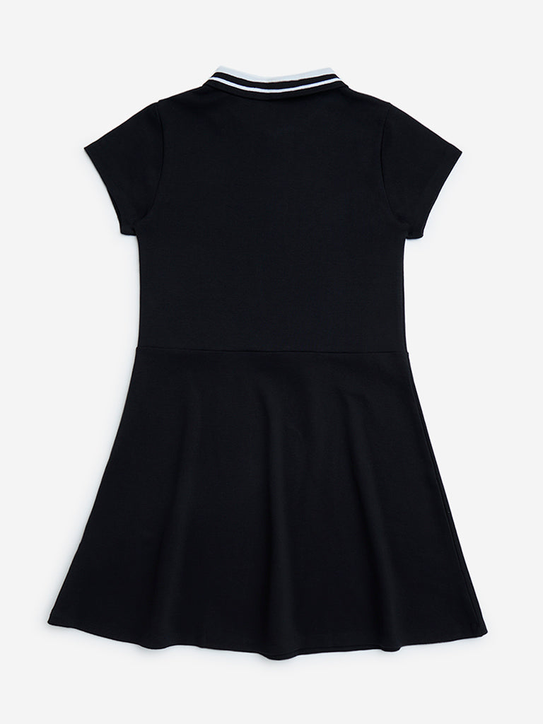 Y&F Kids Black Cotton-Blend Dress