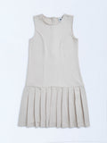 Y&F Kids Taupe Solid Drop-Waist Dress