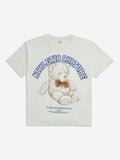Y&F Kids Off-White Teddy Printed Cotton T-Shirt