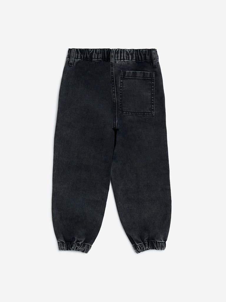 HOP Kids Charcoal Relaxed-Fit Mid-Rise Jogger-Style Jeans
