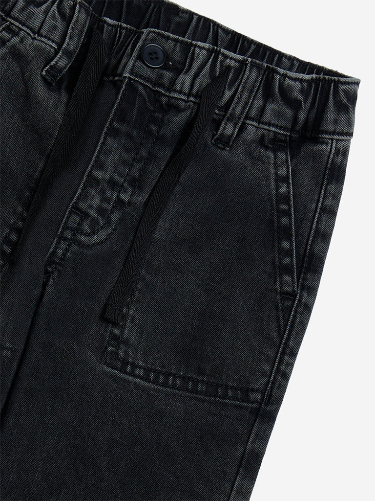 HOP Kids Charcoal Relaxed-Fit Mid-Rise Jogger-Style Jeans