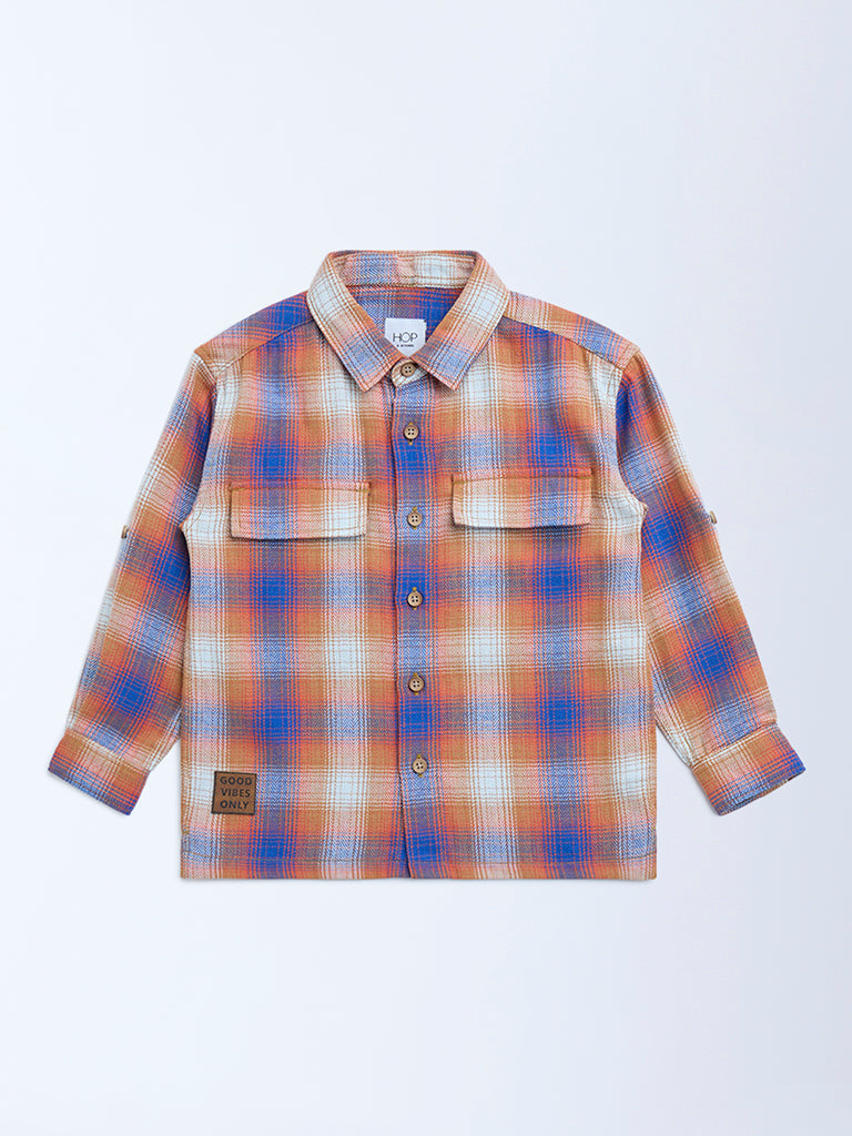 HOP Kids Multicolour Checks Design Cotton Shirt