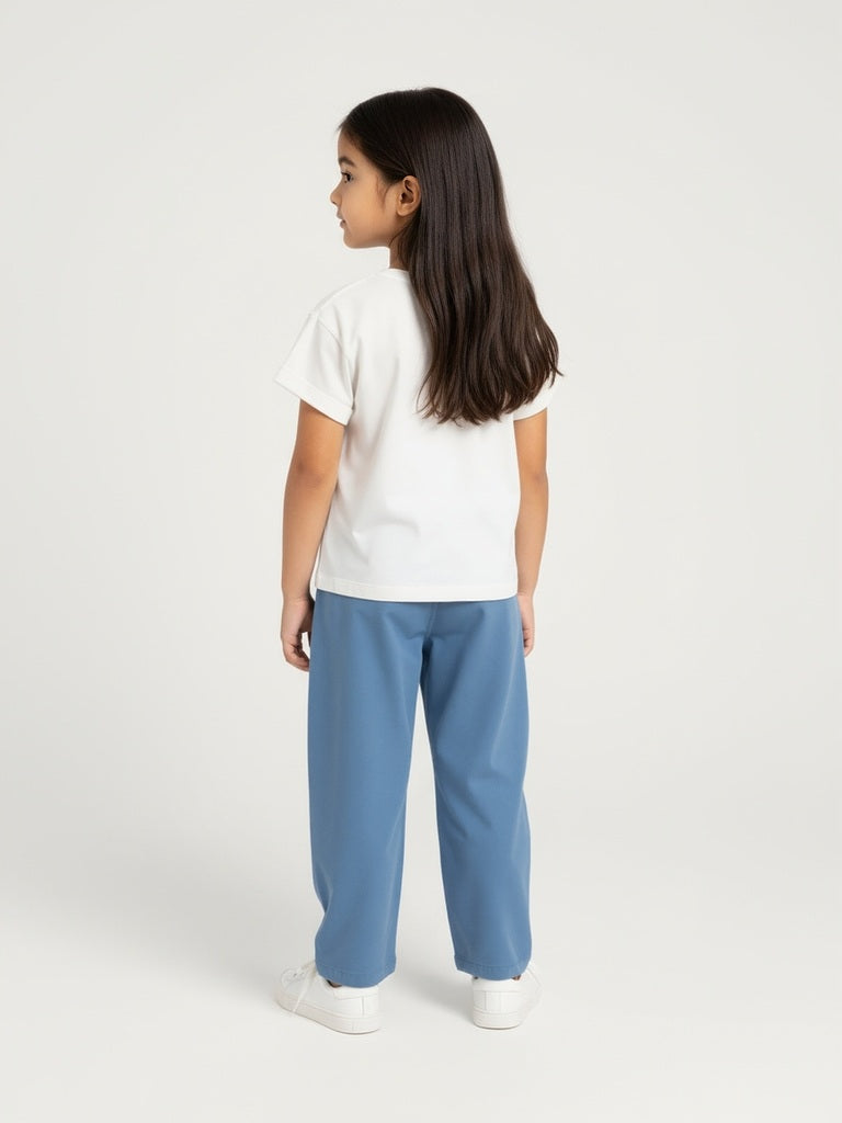 HOP Kids White Typographic Cotton T-Shirt