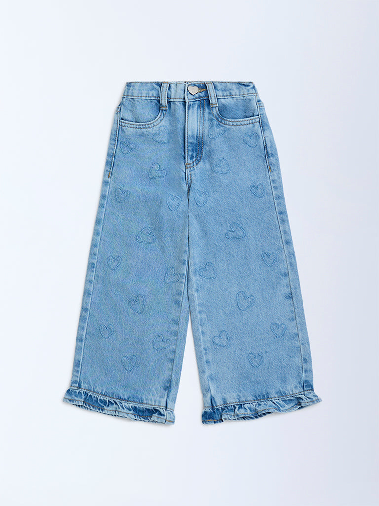 HOP Kids Light Blue Straight-Fit High-Rise Jeans