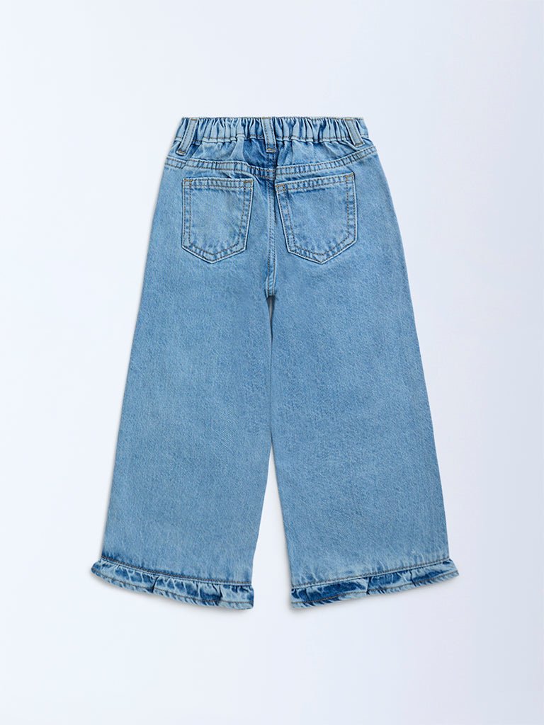 HOP Kids Light Blue Straight-Fit High-Rise Jeans