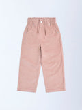HOP Kids Dusty Rose High-Rise Cotton-Blend Trousers