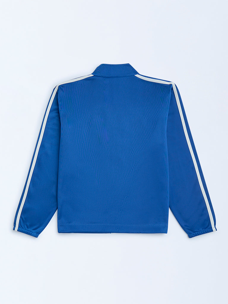 Y&F Kids Blue Stripe Detailed Jacket