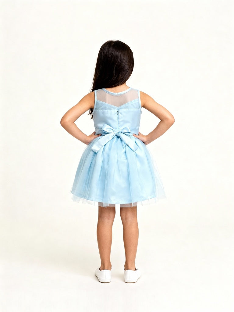 HOP Kids Blue Bow Design Party Dress