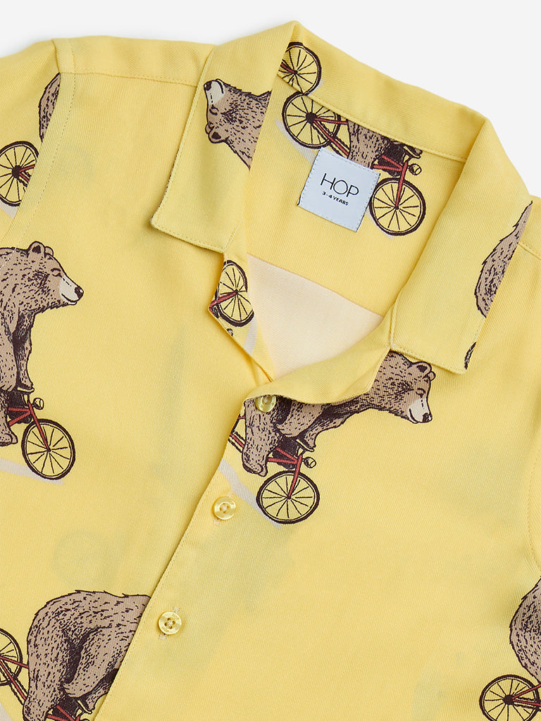 HOP Kids Yellow Animal Design Shirt