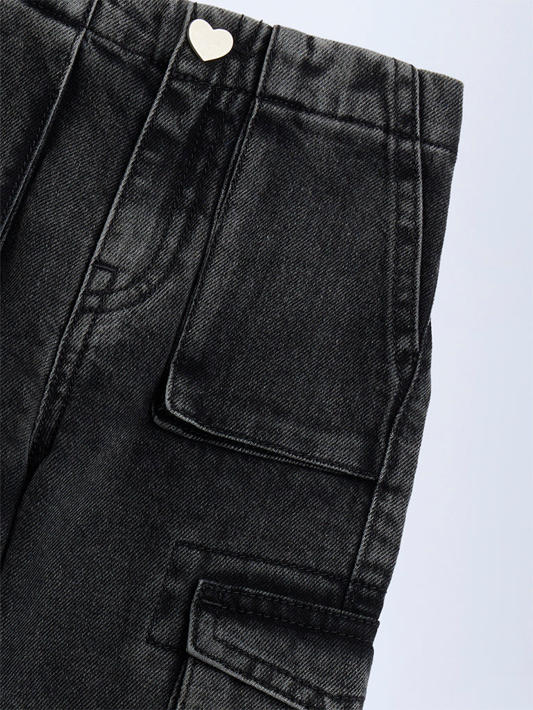 HOP Kids Charcoal Mid-Rise Jogger-Style Jeans