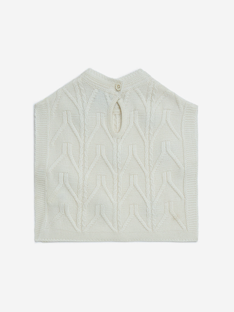 HOP Kids Off-White Floral Knitted Sweater