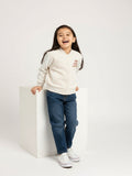 HOP Kids Beige Printed Cotton-Blend Varsity Jacket