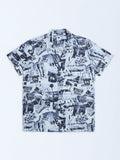 Y&F Kids Dark Grey Printed Resort-Fit Shirt