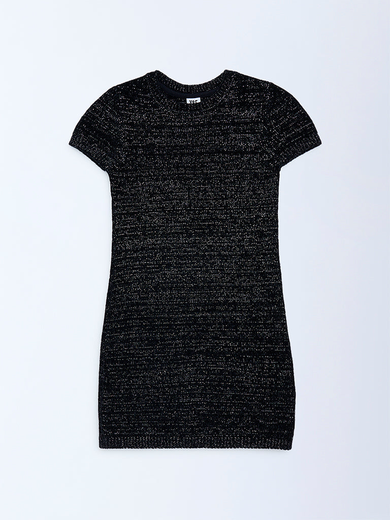 Y&F Kids Black Knitted Bodycon Dress