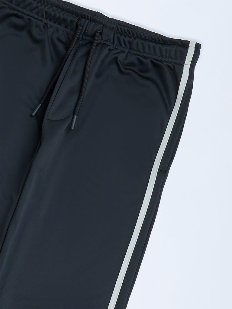 Y&F Kids Black Striped Mid-Rise Trousers