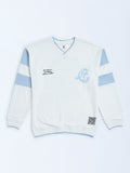 Y&F Kids White Text Design Cotton-Blend Sweatshirt