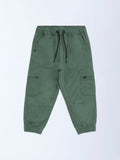 HOP Kids Olive Mid-Rise Cotton Joggers