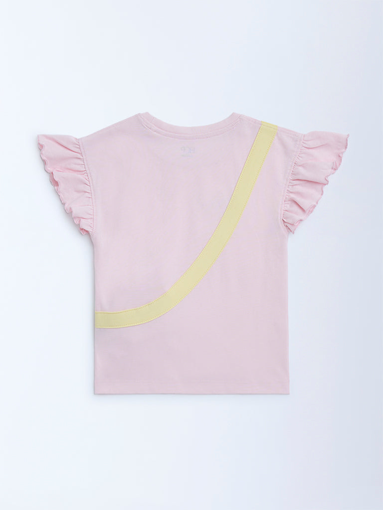 HOP Kids Pink Floral Design Cotton Top
