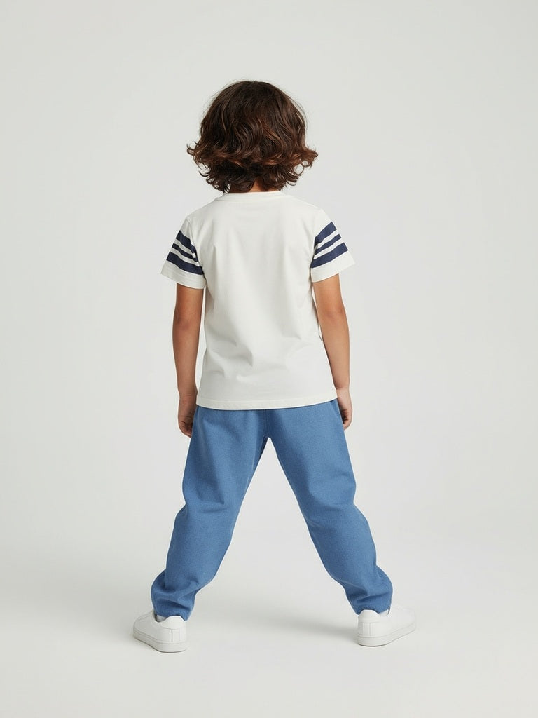 HOP Kids Off-White Cityscape-Inspired Cotton T-Shirt