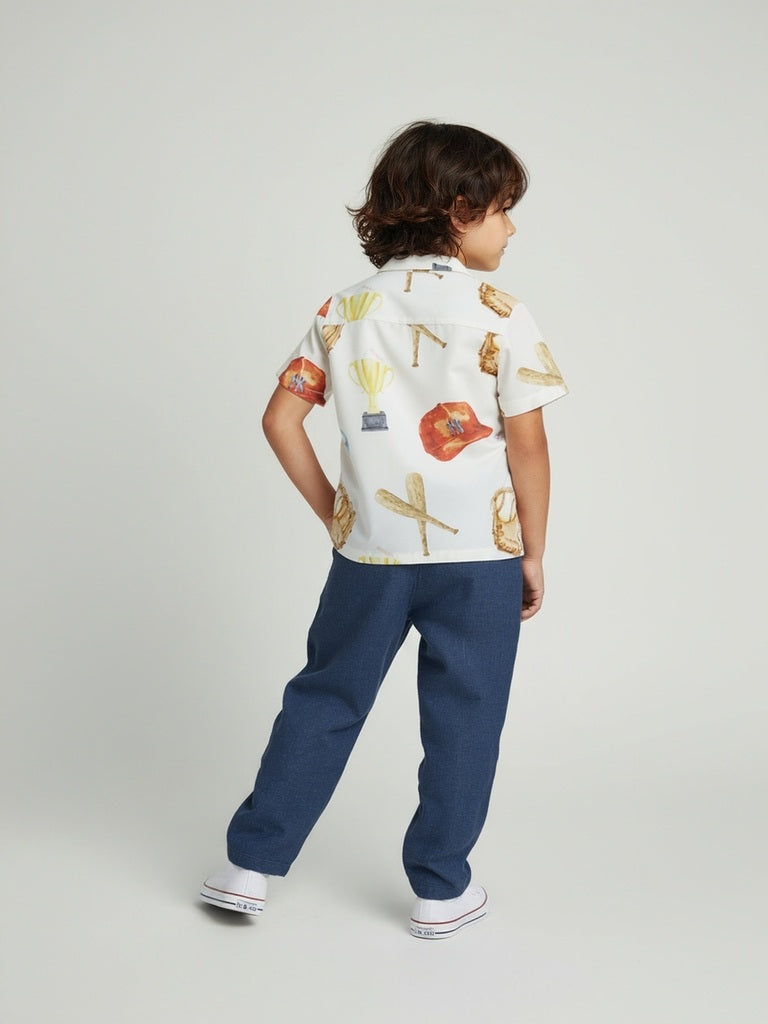 HOP Kids Kids White Printed Shirt