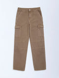 Y&F Kids Khaki Relaxed-Fit High-Rise Jeans