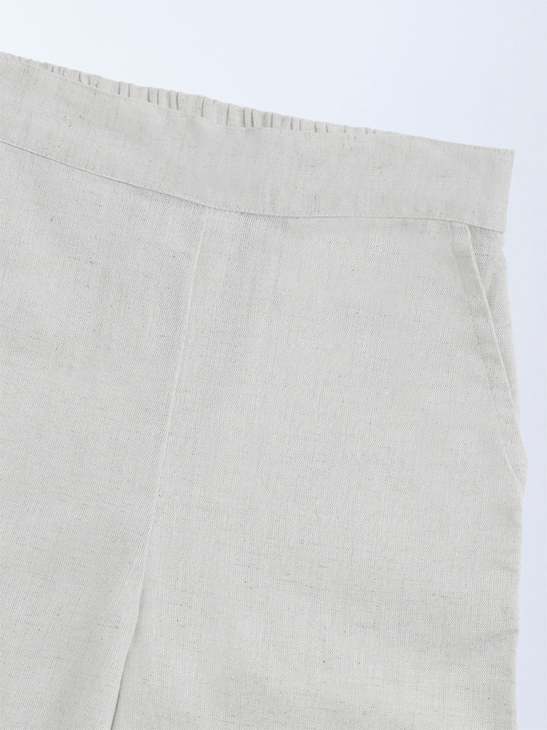 Utsa Kids Off-White Cotton-Blend Ethnic Pants - (2-8yrs)