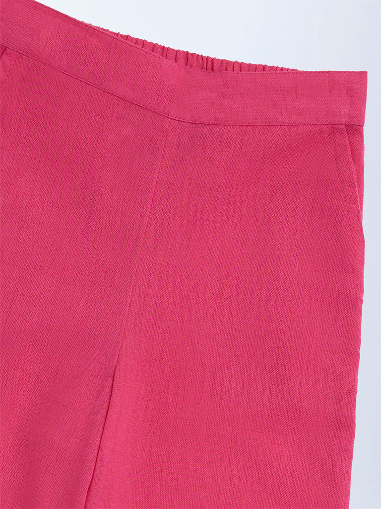 Utsa Kids Fuchsia Cotton-Blend Ethnic Pants - (2-8yrs)