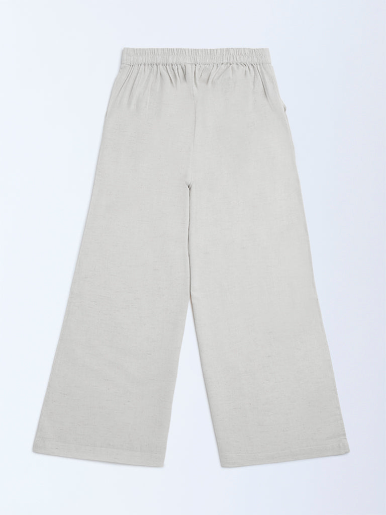 Utsa Kids Off-White Cotton-Blend Ethnic Pants - (8-14yrs)