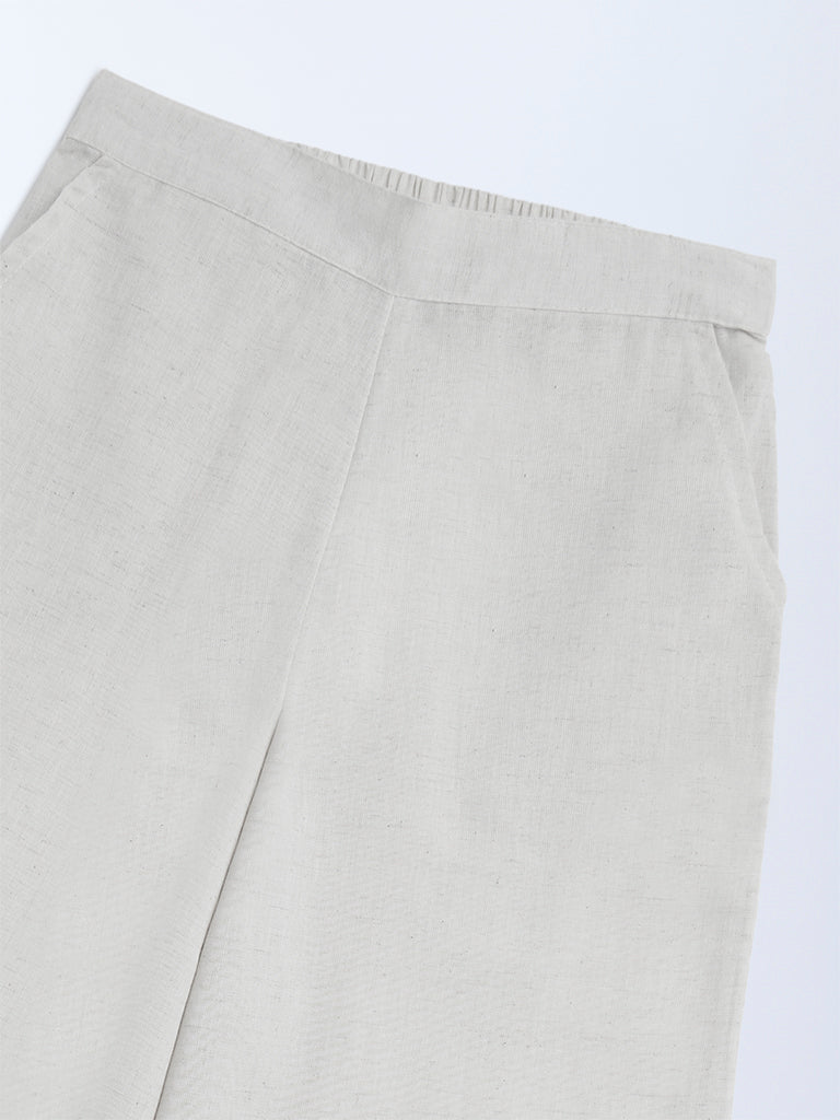 Utsa Kids Off-White Cotton-Blend Ethnic Pants - (8-14yrs)