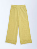 Utsa Kids Yellow Schiffli Detailed Cotton Ethnic Pants - (8-14yrs)