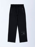 Y&F Kids Black Typographic Mid-Rise Pants
