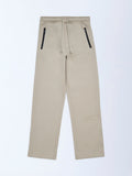 Y&F Kids Beige Solid Mid-Rise Pants