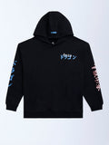 Y&F Kids Black Printed Cotton-Blend Hoodie