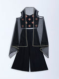 Utsa Kids Black Floral Embroidered Ethnic Set - (8-14yrs)