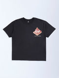 Y&F Kids Black Printed Cotton T-Shirt