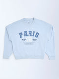 Y&F Kids Light Blue Text Design Cotton-Blend Sweatshirt