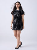 Y&F Kids Black Sequin Embellished Party Dress