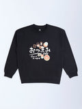 Y&F Kids Black Printed Cotton Sweatshirt