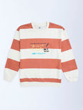 Y&F Kids Coral Striped Cotton-Blend Sweatshirt