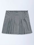 Y&F Kids Black Houndstooth Checkered High-Rise Skort