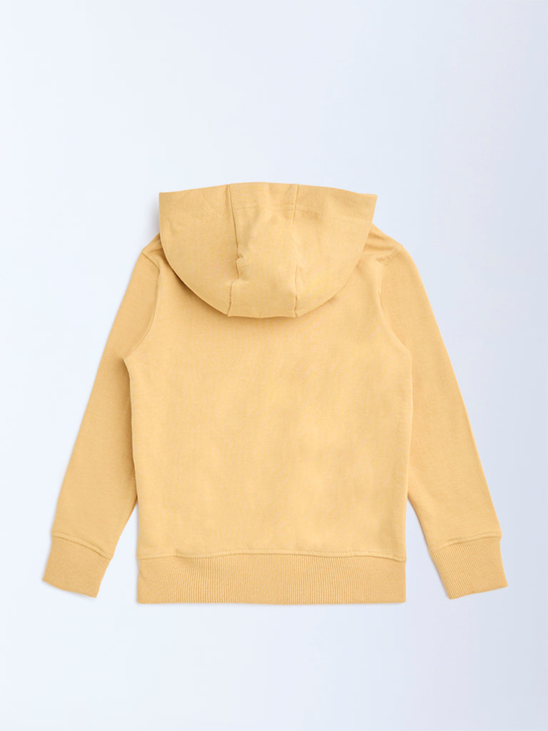 HOP Kids Mustard Teddy Pattern Hoodie