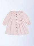 HOP Kids Light Pink Cotton Fit-and-Flare Dress