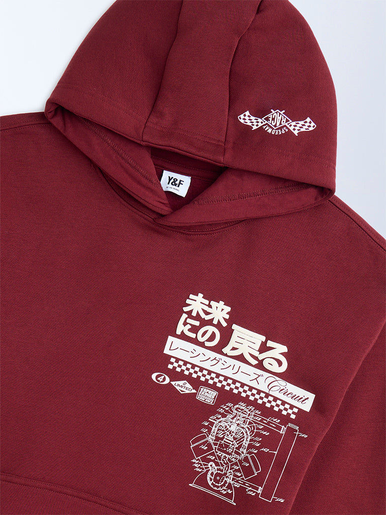 Y&F Kids Cherry Printed Hoodie