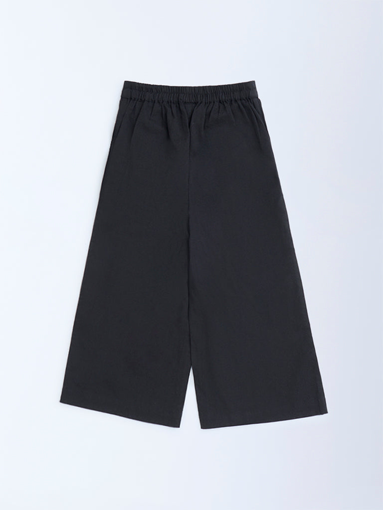 Utsa Kids Black Cotton-Blend Ethnic Pants - (2-8yrs)